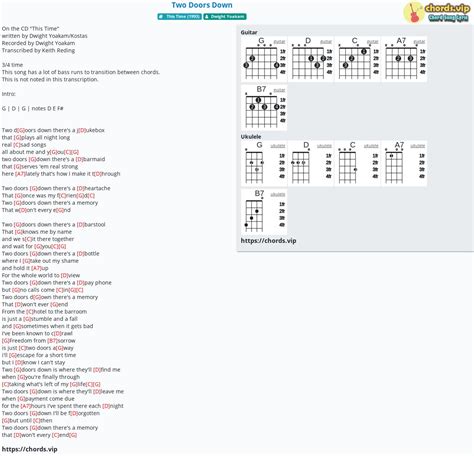 Chord: Two Doors Down - tab, song lyric, sheet, guitar, ukulele | chords.vip