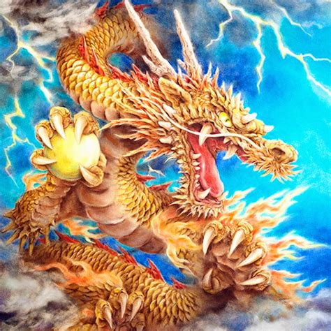 Diamond Painting Needlework Full Diamond "Chinese Dragon & Dragon Ball ...