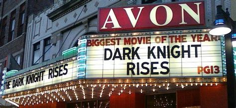 Batman Dark Knight Rises movie on marquee; Avon Theater; Decatur ...