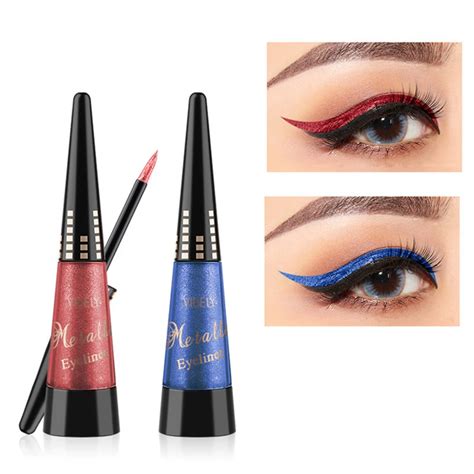 6 Color Glitter Eyeliner Liquid Eye Liner Waterproof Red Blue Bright Eyeliner Shiny Eyliner-in ...