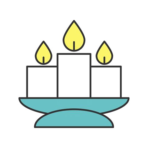 Church candles color icon. Isolated vector illustration 4459945 Vector ...