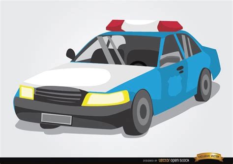 Descarga Vector De Estilo De Dibujos Animados De Coche De Policía