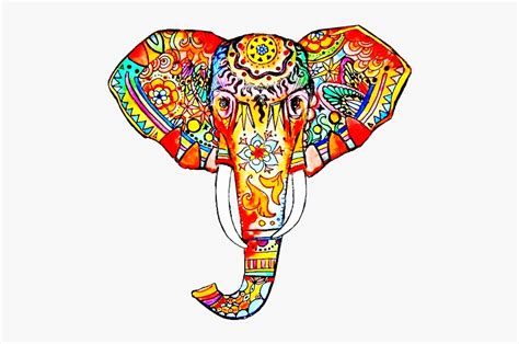 Indian Elephant Drawing Color, HD Png Download - kindpng