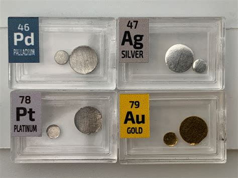 0.1 Gram 99.99% Gold Palladium Platinum Metal Disks Bullion Ingots ...