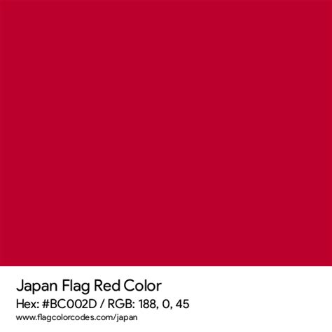 Japan flag color codes