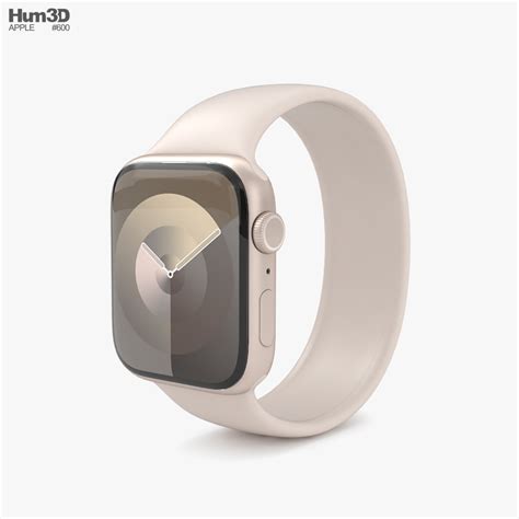 Apple Watch Series 9 41mm Starlight Aluminum Case with Solo Loop 3D model - Download Smart watch ...