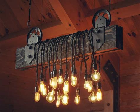 Rustic Farmhouse Wood Beam Chandelier - The Best Picture Of Beam