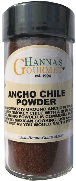 Ancho Chili Powder – Hanna's Gourmet