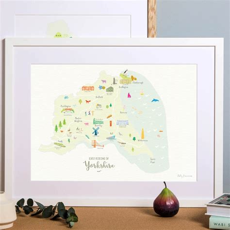 Map of East Yorkshire Art Print | Etsy