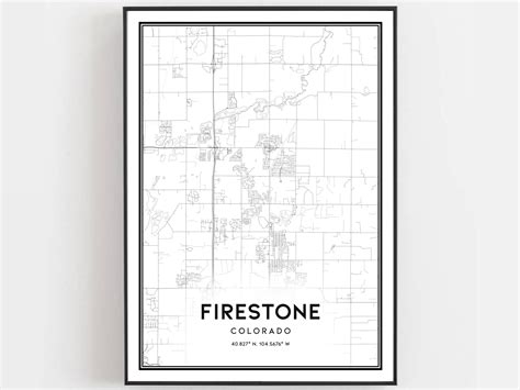 Firestone Map Print Firestone Map Poster Wall Art Co City | Etsy