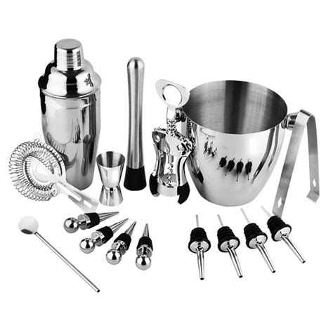 HOT GCZW 16 Piece Stainless Steel Wine and Cocktail Bar Set Bar Kit ...