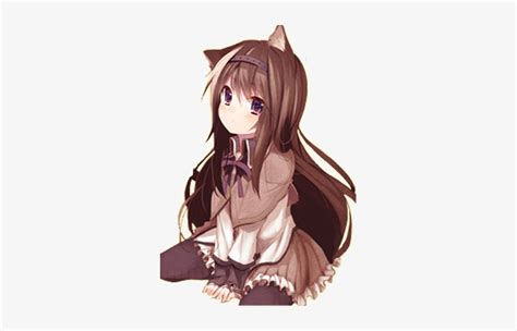 The Super Cutiness Of Neko Girl - Anime Girl With Brown Hair And Cat Ears - 311x446 PNG Download ...