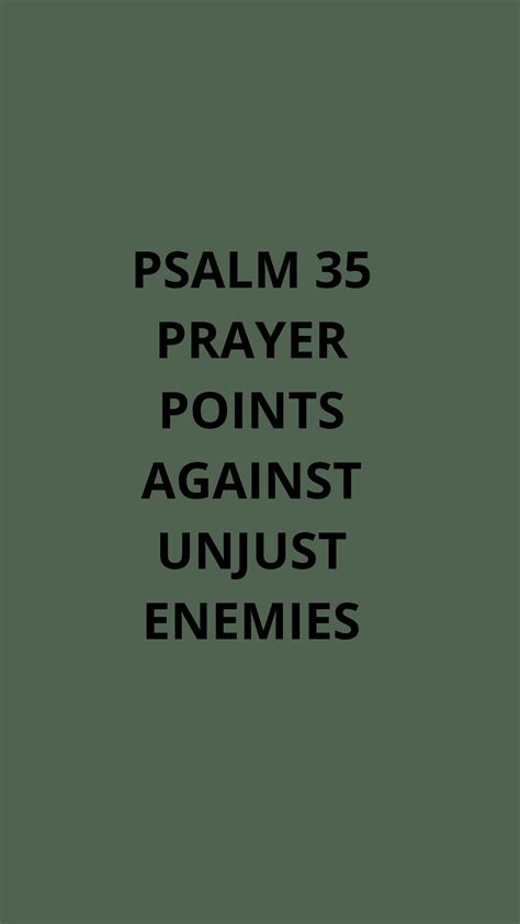 Psalm 35 Prayer Points Against Unjust Enemies - Everyday Prayer Guide