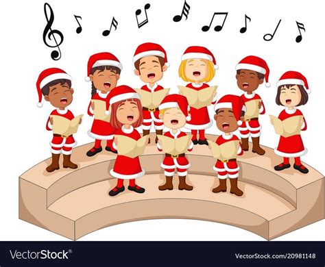 Choir girls and boys singing a song. Download a Free Preview or High Quality Adobe Illustrator ...