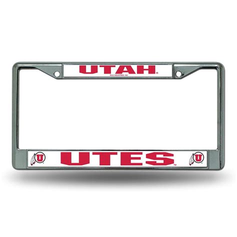 Utah NCAA Utes Chrome Metal Standard Size License Plate Frame - Walmart.com