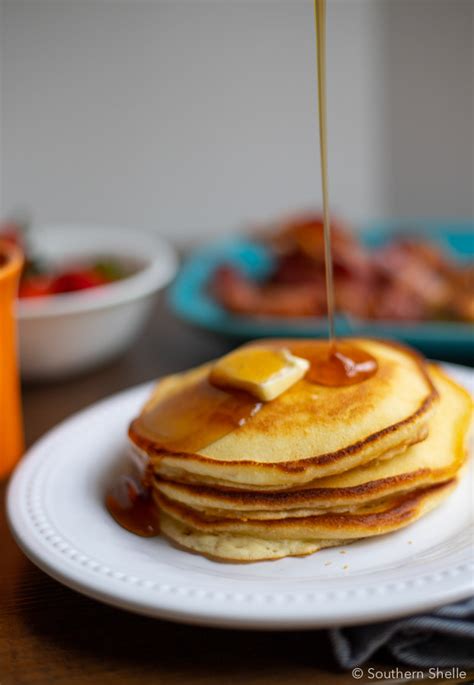 Fluffy Buttermilk Pancakes • Southern Shelle