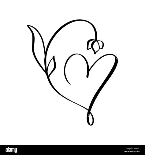 Vector heart with flower sign. Icon on white background. Illustration ...