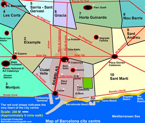 Barcelona Tourism Map Regional | Map of Spain Tourism Region and Topography