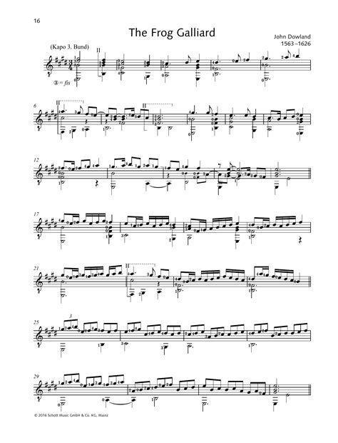 The Frog Galliard by John Dowland Sheet Music for Solo Guitar at Sheet Music Direct