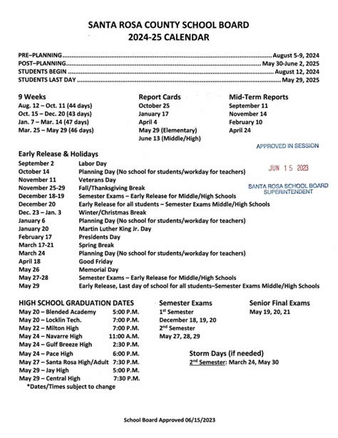 Santa Rosa County School Calendar 2025 2025 - Patti Jesselyn