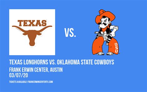 Texas Longhorns vs. Oklahoma State Cowboys Tickets | 7th March | Frank Erwin Center in Austin, Texas