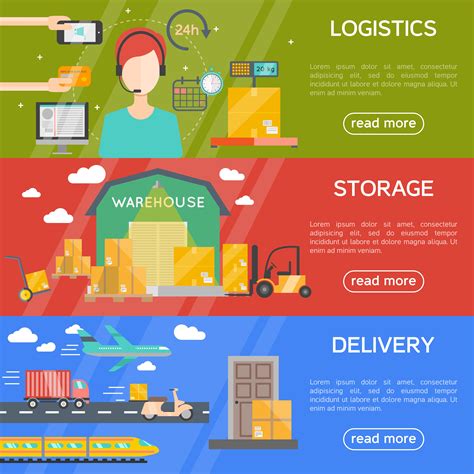 Logistics Banners Set 468428 Vector Art at Vecteezy