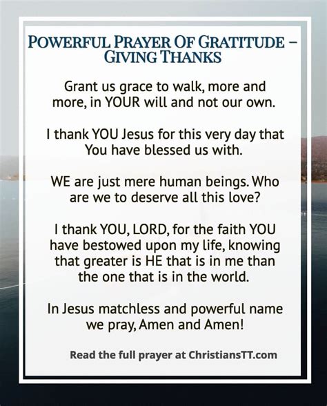 Powerful Prayer Of Gratitude - Giving Thanks - ChristiansTT