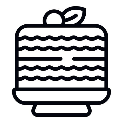 Bakery cake icon outline vector. Cheese dessert 16158906 Vector Art at ...