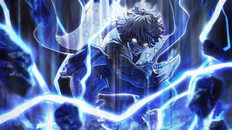 Demon Slayer Zenitsu Agatsuma Around Blue Lightning With Black Backgorund HD Anime Wallpapers ...