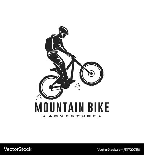 Mountain bike logo design Royalty Free Vector Image