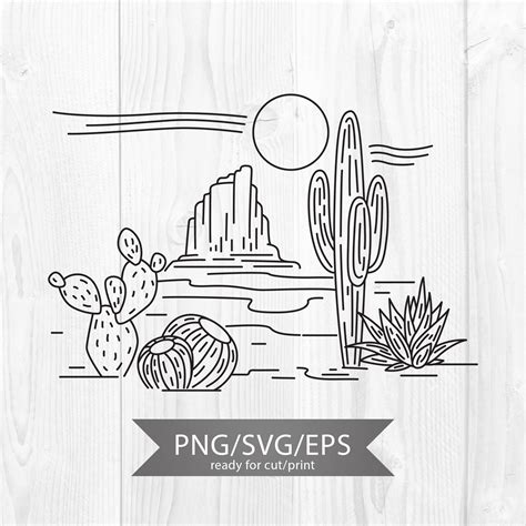 Desert Landscape Svg Desert Cactus Svg Desert Svg Desert - Etsy