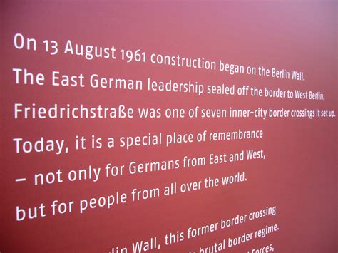 Berlin Wall Timeline Exhibition - Fonts In Use