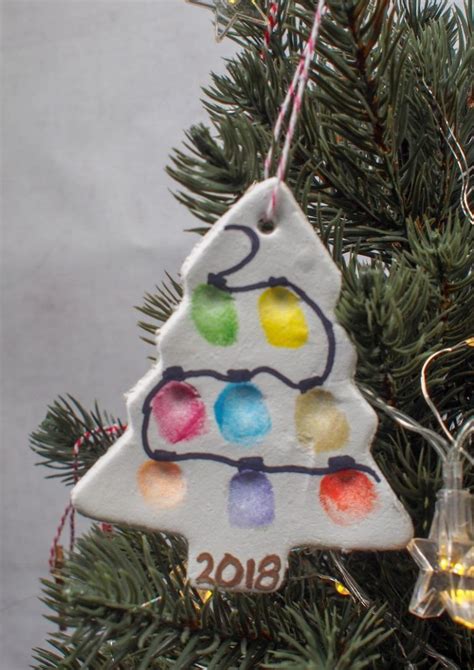 Fingerprint Christmas Tree Ornament – Air Drying Clay | Kids christmas ...