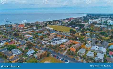 Frankston suburb and pier. stock image. Image of houses - 131982477