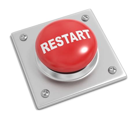 Premium Photo | Restart button on white