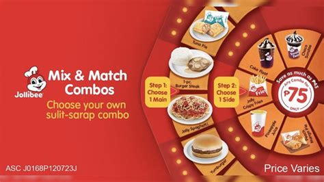 You can now 'Mix and Match' Jollibee combos