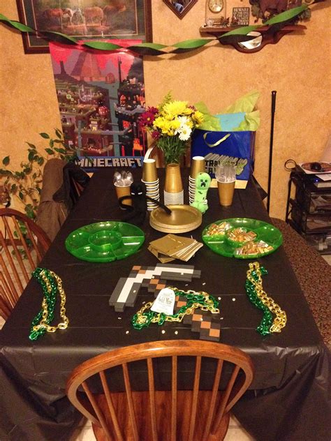 Minecraft birthday party. Minecraft Birthday Party, Birthdays, Table Decorations, Home Decor ...