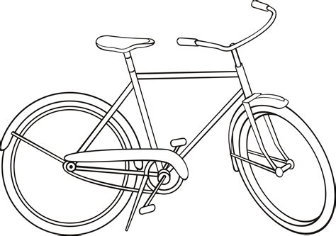 Bicycle coloring pages for kindergarten school kids free printable ...