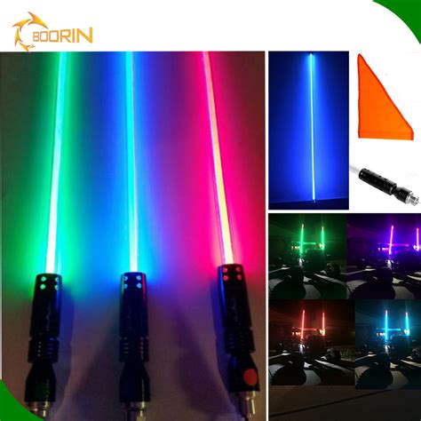 Fiber Optic Colorful Led Flag Light Pole Light With Remote Control 12v 24v Aluminum Flag Light ...