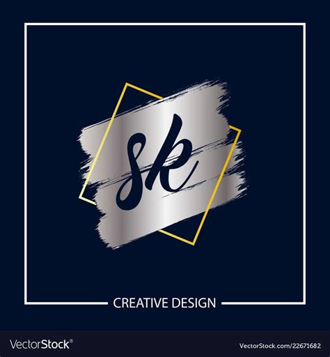 Initial letter sk logo template design vector image on VectorStock | Sk logo, S letter images ...