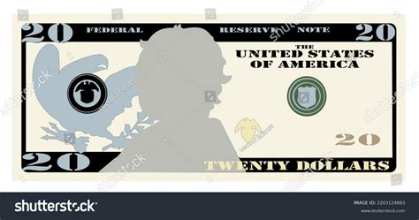 20 Dollars Banknote American Dollar Bill Stock Vector (Royalty Free ...