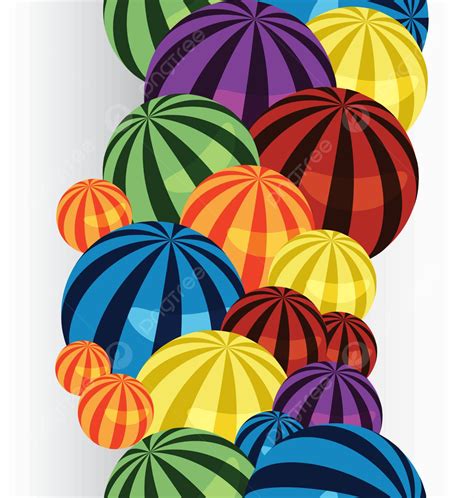 Colorful Balls Border Verical Bright Pile Border Vector, Bright, Pile ...