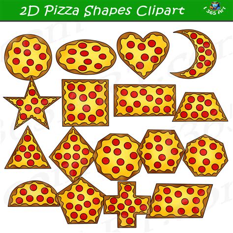 2D Pizza Shapes Clipart Graphics Download - Clipart 4 School