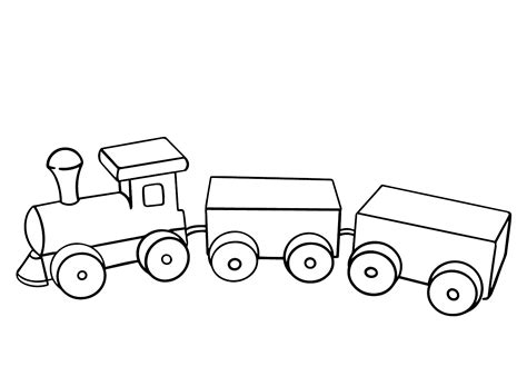 Toy Train Coloring Page - Free Printable Coloring Pages