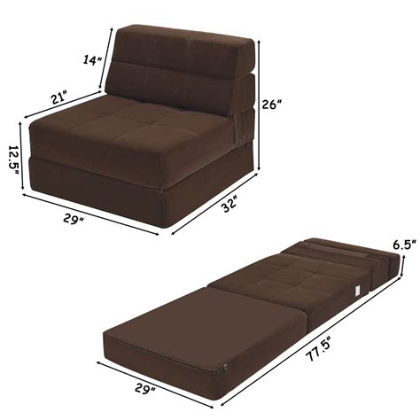 Amazon.com: Casart Sofa Bed Tri-Fold Portable Sleeper Folding Memory Foam W/Washable Cover Guest ...