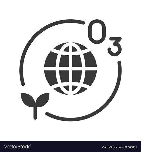 World and ozone layer solid or silhouette icon Vector Image