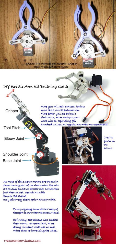 DIY Robotic Arm Kit Building Guide | Robot arm, Arduino robot, Diy robot