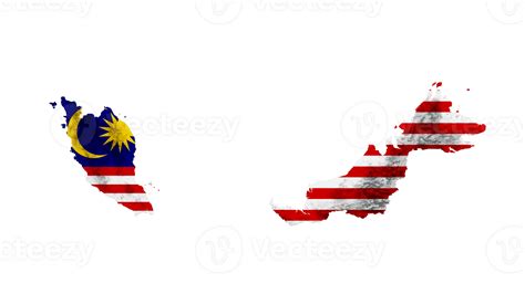Malaysia map with the flag Colors Blue and Red Shaded relief map 3d illustration 30549351 PNG
