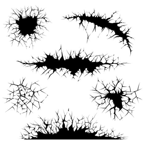 Free Vector | Cracks, cracked ground and wall.