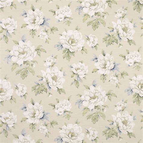 Wisley Floral Print Linen/Cotton Curtain Fabric, Natural | Curtain ...